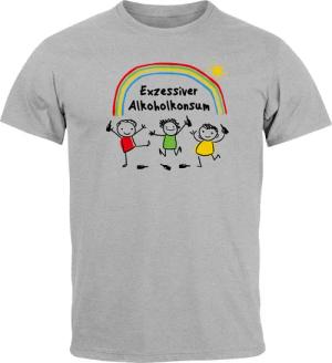 MoonWorks Print-Shirt Herren T-Shirt Exzessiver Alkoholkonsum
