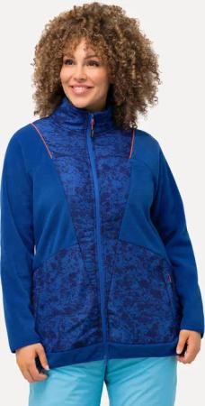 Ulla Popken Sweatjacke Fleecejacke Color-Paspel Stehkragen