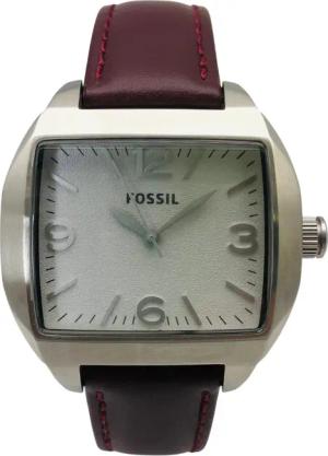 Fossil Quarzuhr Damenuhr Edelstahl Lederband Silber