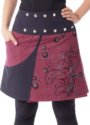 PUREWONDER Wickelrock Damen Rock mit Druckknöpfen