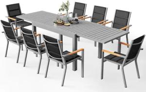 HOMALL Gartentisch Gartentisch Aluminium Ausziehtisch 80/160