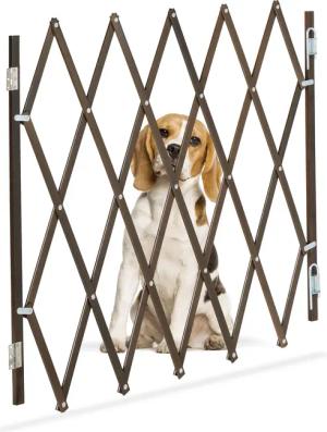 relaxdays Universalschutzgitter Ausziehbares Hundeabsperrgitter in Braun