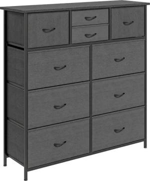 HOMCOM Kommode 10 Schubladen mit klappbaren