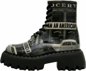 DOGO Chelseaboots "Navy Schnürstiefel Boots I Am An American Damen Stiefeletten", Handgefertigt