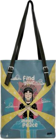 DOGO Umhängetasche "Tall Bag Damen Schultertasche Find Your Inner Peace Damen", Handgefertigt