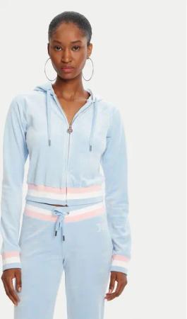 Juicy Couture Sweatshirt Velour Crop JCWAS225351 Himmelblau Regular Fit