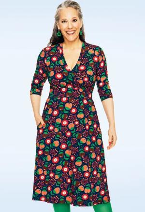 Vera Hassel Rooibos Kleid in Marineblau und Multi