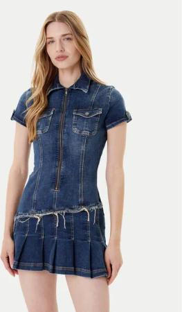 Guess Jeanskleid W5YK71 D4H1D Blau Regular Fit