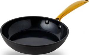 HENSSLERS Bratpfanne "HSN", Aluminium, (1 tlg.), BLACK CERAMIC Antihaftbeschichtung, goldener Edelstahlgriff, Induktion