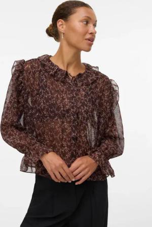 Vero Moda Rüschenbluse "VMPETRA LS SHIRT WVN GA NOOS"