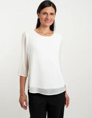 Seidel Moden Chiffonbluse, mit 3/4-Armen und in Doppel-Layer-Optik