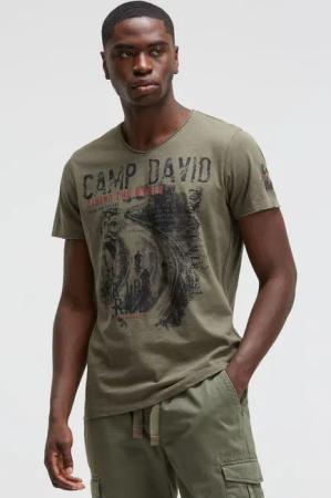 CAMP DAVID V-Shirt, mit offenen Kanten