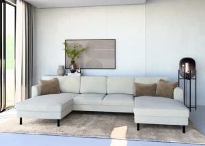Home affaire Wohnlandschaft "Booster Couch wahlweise mit Schlaffunktion und Bettkasten-auch in Cord", Sofa in U-Form, Breite 305 cm