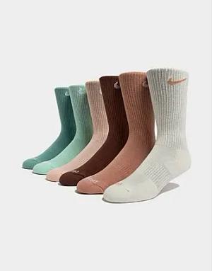 Nike 6er-Pack Everyday Cushioned Training Crew Socken - Damen, Mehrfarbig