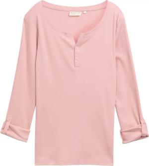 TOM TAILOR Damen Langarmshirt mit Turn-Up-Funktion, rosa, Uni, Gr. L