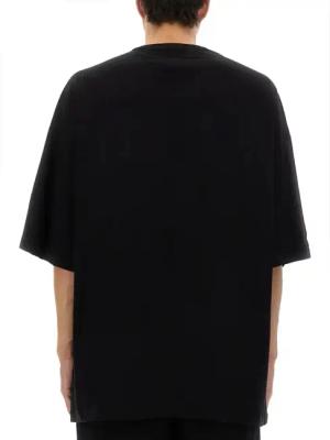Rick Owens - Oversized Black T-Shirt With Contrasting Bold Text - Größe M - schwarz