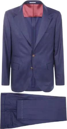 Brunello Cucinelli - Tailored Two-Button Suit With Contrasting Lining - Größe 48 - blau