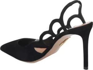 Aquazzura Hohe Schuhe - Pointed Toe Kid Suede Slingback Heels - Gr. 40 (EU) - in Schwarz - für Damen