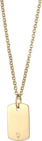 Kuzzoi Halsketten - Halskette Anhänger Military Platte 375 Gelbgold - Gr. unisize - in Gold - für Damen