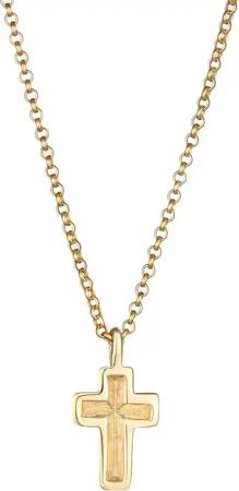 Kuzzoi Halsketten - Halskette Anhänger Kreuz 375 Gelbgold - Gr. unisize - in Gold - für Damen