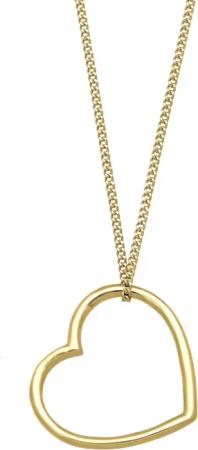 Elli Halskette - Halskette Anhänger Herz 375 Gelbgold - Gr. unisize - in Gold - für Damen