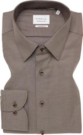MODERN FIT Dynamic Cotton in dunkelbraun strukturiert