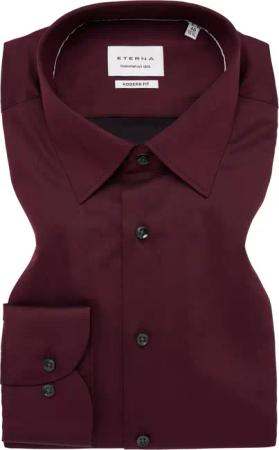 MODERN FIT Hemd in plum unifarben