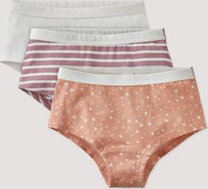 hessnatur Kinder Mädchen Panty Regular Cut im 3er-Pack aus Bio-Baumwolle - orange - Größe 110/116