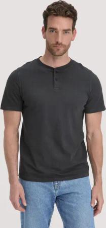 hessnatur Herren Heavy Jersey Henley Shirt Relaxed aus Bio-Baumwolle - grau - Größe 52