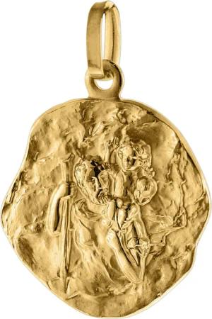 trendor Runder Anhänger Christophorus Gold 585