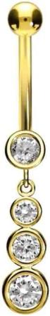 PIERCINGLINE Bauchnabelpiercing 18 Karat Gold Bananabell