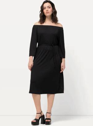 Ulla Popken Jerseykleid Midikleid Strukturjersey schulterfrei
