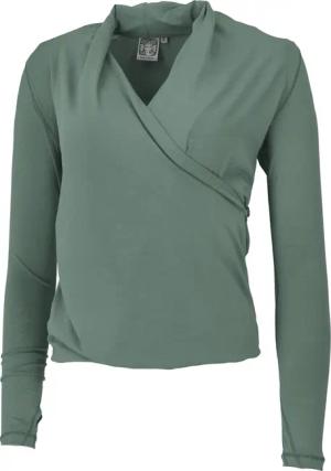 Guru-Shop Longsleeve Langarmshirt im Wickellook mit