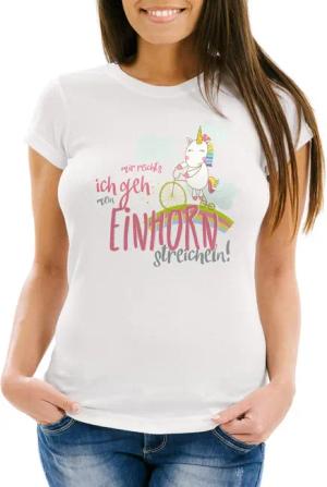 MoonWorks Print-Shirt Damen T-Shirt Einhorn auf