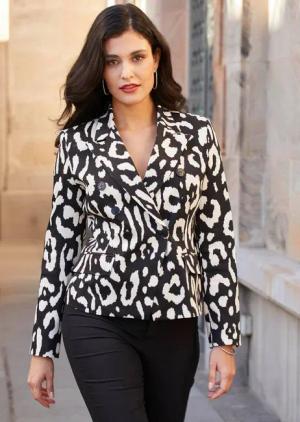 Alba Moda Kurzblazer Kurzblazer im Animal-Look
