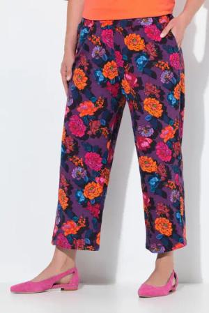 Ulla Popken Schlupfhose 7/8-Jerseyhose bedruckt gerades