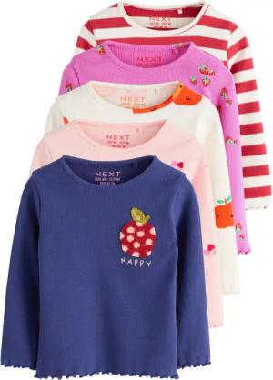 Next Langarmshirt Gerippte Langarmoberteile im 5er-Pack