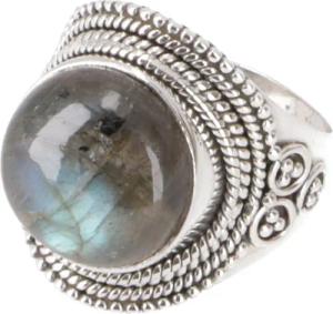 Guru-Shop Silberring Boho Silberring, großer floraler
