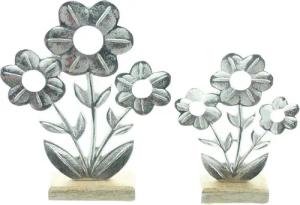 Home-trends24.de Dekofigur Blume Silber Deko Figur