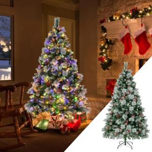 COSTWAY Künstlicher Weihnachtsbaum, mit 11 Lichtmodi,