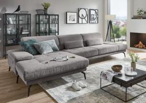 Die PlanBar Ecksofa "MP-IN20126 L-Form mit Federkern-Polsterung", mit Kopfteilverstellung, optional Sitztiefen- & Armteilverstellung