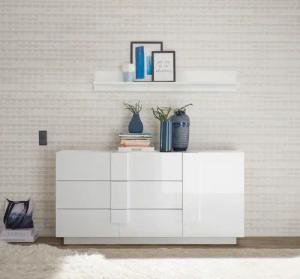 INOSIGN Sideboard "Jupiter, Breite 181 cm, Kommode mit 1 Tür Softclosing, 3 Schubkästen", viel Stauraum, moderne Griffblenden, FSC