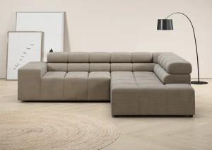 INOSIGN Ecksofa "Ancona, incl. Kopfteilverstellung + 3 Zierkissen, L-Form, Breite 249cm", wahlweise motorische Sitztiefenverstellung, B/T(H: 249/215/70 cm