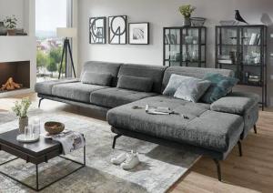 Die PlanBar Ecksofa "MP-IN20126 L-Form mit Federkern-Polsterung", mit Kopfteilverstellung, optional Sitztiefen- & Armteilverstellung
