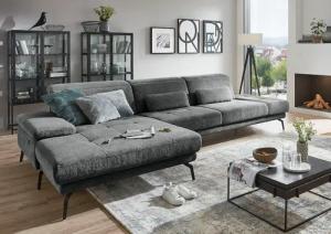 Die PlanBar Ecksofa "MP-IN20126 L-Form mit Federkern-Polsterung", mit Kopfteilverstellung, optional Sitztiefen- & Armteilverstellung
