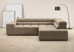 INOSIGN Ecksofa "Ancona, incl. Kopfteilverstellung + 3 Zierkissen, L-Form, Breite 249cm", wahlweise motorische Sitztiefenverstellung, B/T(H: 249/215/70 cm