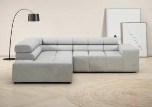 INOSIGN Ecksofa "Ancona, incl. Kopfteilverstellung + 3 Zierkissen, L-Form, Breite 249cm", wahlweise motorische Sitztiefenverstellung, B/T(H: 249/215/70 cm
