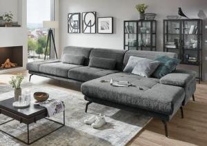 Die PlanBar Ecksofa "MP-IN20126 L-Form mit Federkern-Polsterung", mit Kopfteilverstellung, optional Sitztiefen- & Armteilverstellung