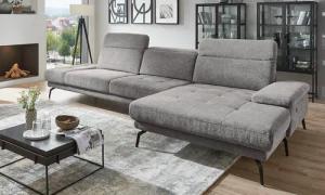 Die PlanBar Ecksofa "MP-IN20126 L-Form mit Federkern-Polsterung", mit Kopfteilverstellung, optional Sitztiefen- & Armteilverstellung