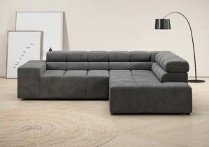 INOSIGN Ecksofa "Ancona, incl. Kopfteilverstellung + 3 Zierkissen, L-Form, Breite 249cm", wahlweise motorische Sitztiefenverstellung, B/T(H: 249/215/70 cm